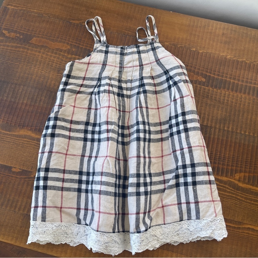 Dress linen 2T beige strapless Burberry lace